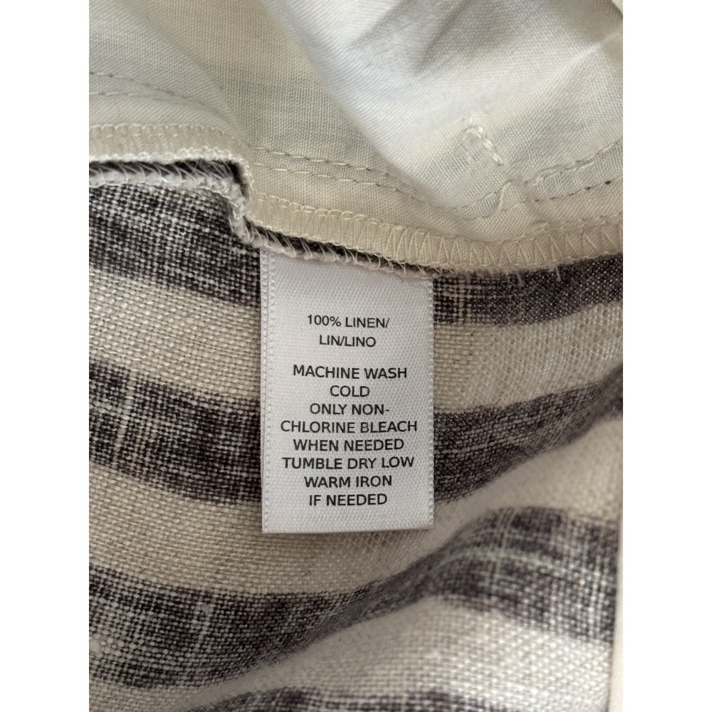 Ann Taylor LOFT 100% Linen Striped Skirt Knee Length Size 4 Classic with Pockets - Picture 8 of 10